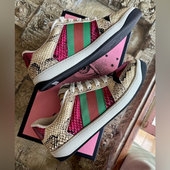 LIMITED EDITION never worn men’s Gucci Garden exclusive python skin trainers - Picture 4 of 9